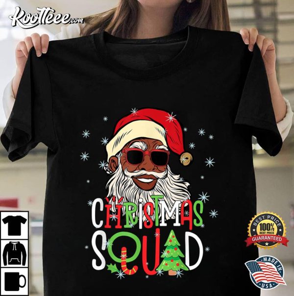 Santa Christmas Squad Santa African American Pajamas T-Shirt