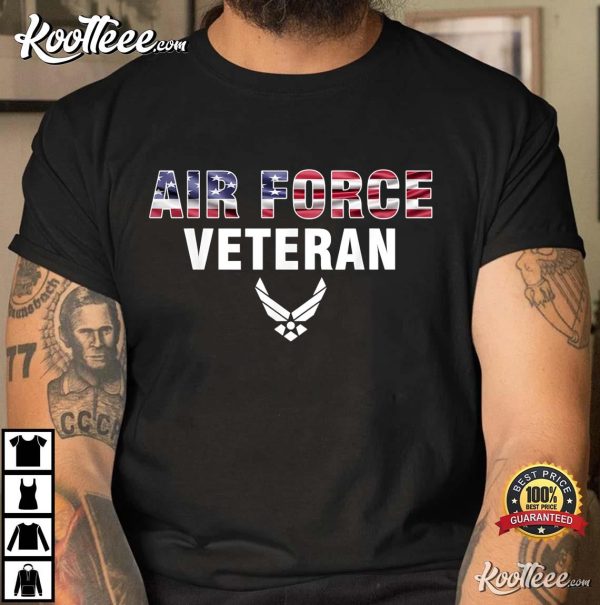 Air Force With American Flag For Veteran Day Gift T-Shirt