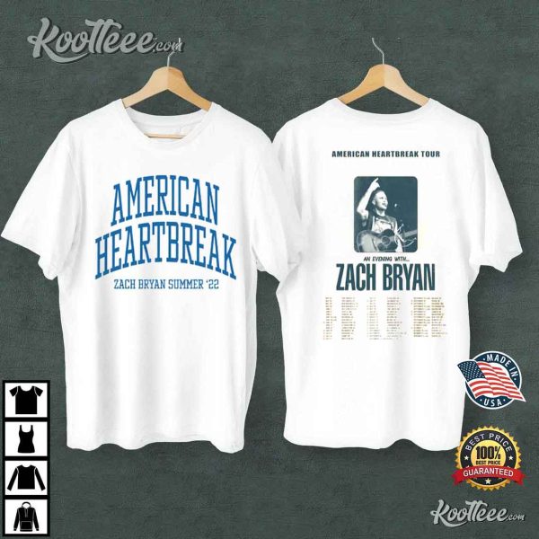 American Heartbreak Tour Zach Bryan Album T-Shirt