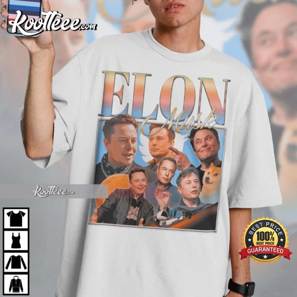 Elon Musk Dogecoin Triangle 69 Space Car Retro T-Shirt