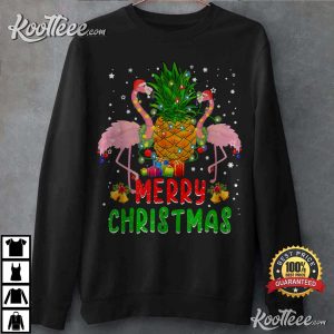 Flamingo Tree Light Merry Christmas T-Shirt Flamingo Tree Light Merry Christmas T Shirt 1