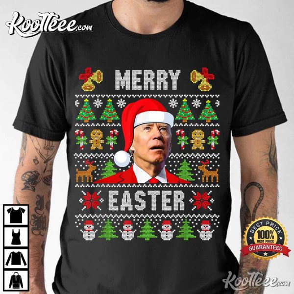 Funny Joe Biden Happy Easter Ugly Christmas T-Shirt