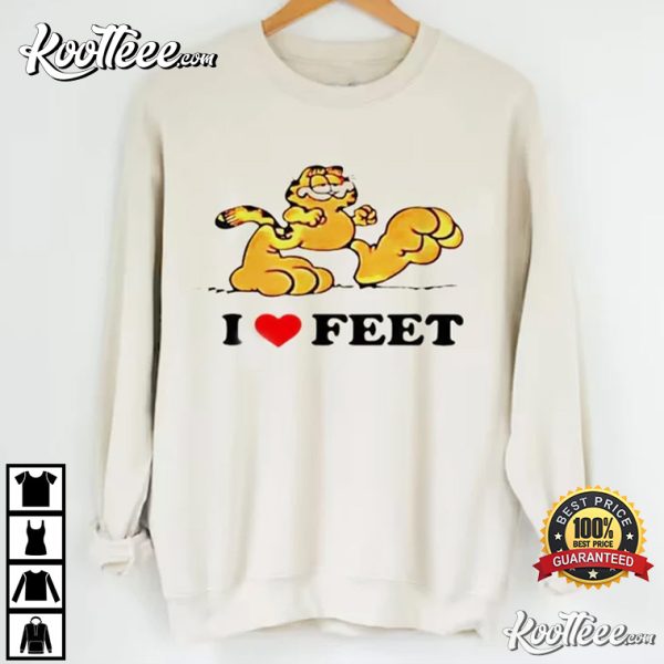 I Love Feet Garfield Funny T-Shirt