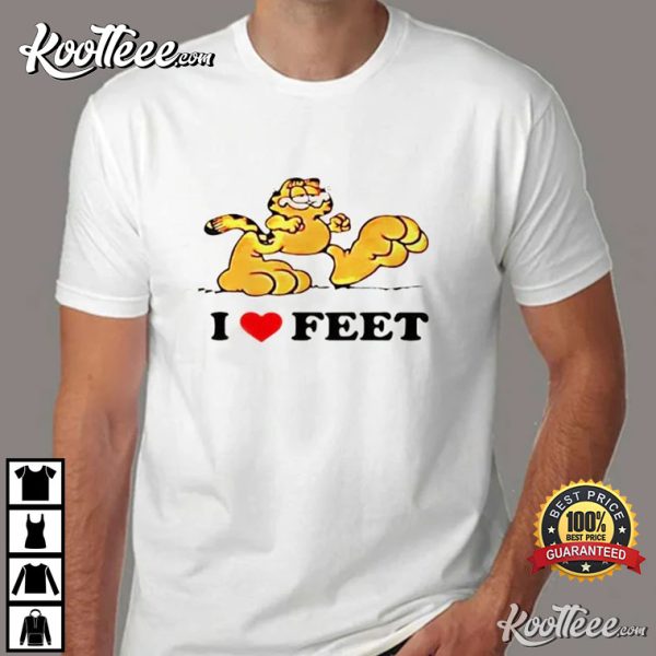 I Love Feet Garfield Funny T-Shirt