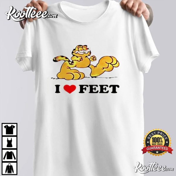 I Love Feet Garfield Funny T-Shirt