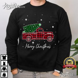 Merry Christmas Buffalo Truck Tree Family Matching T-Shirt Merry Christmas Buffalo Truck Tree Family Matching T-Shirt
