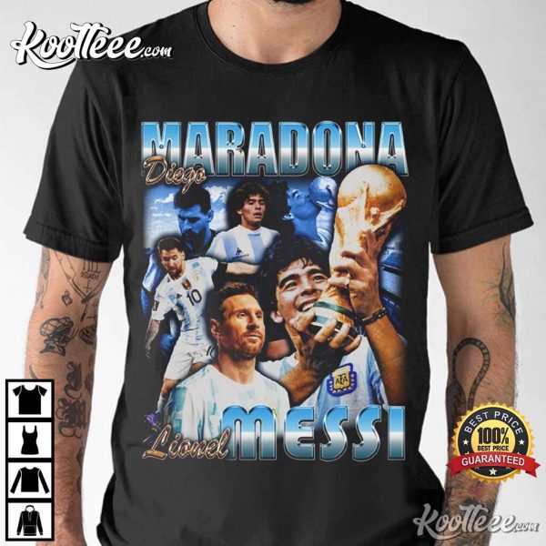 Messi Maradona Argentina FIFA World Cup 2022 Qatar T-Shirt