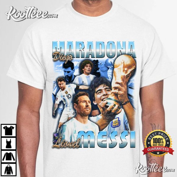 Messi Maradona Argentina FIFA World Cup 2022 Qatar T-Shirt