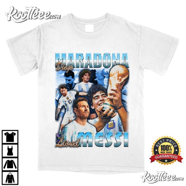 Messi Maradona Argentina FIFA World Cup 2022 Qatar T-Shirt