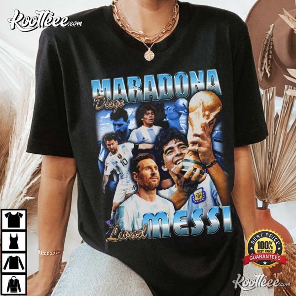 Messi Maradona Argentina FIFA World Cup 2022 Qatar T-Shirt