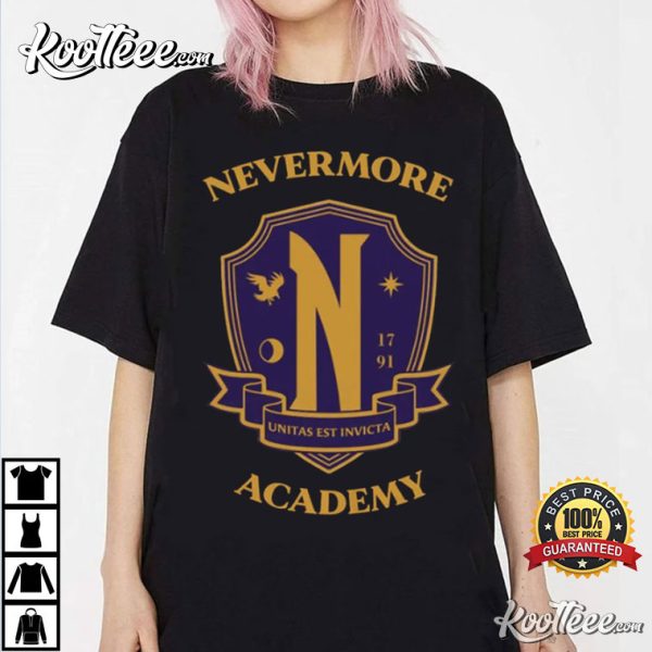 Nevermore Academy Logo Wednesday Addams TV Show T-Shirt