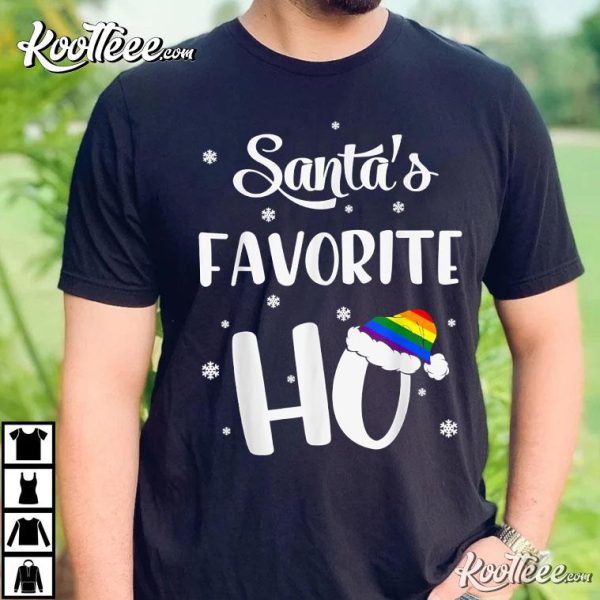 Santas Favorite Ho Gay Christmas Funny T-Shirt