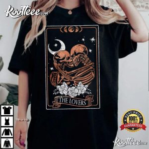 The Lovers Tarot Card Astrology Occult Skulls Moon T-Shirt The Lovers Tarot Card Astrology Occult Skulls Moon T Shirt 2