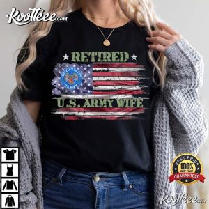 USA American Flag Proud Retired US Army Veteran Wife T-Shirt USA American Flag Proud Retired US Army Veteran Wife T-Shirt