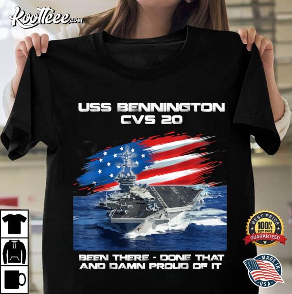 USS Bennington CVS 20 Aircraft Carrier Veteran USA Flag T-Shirt