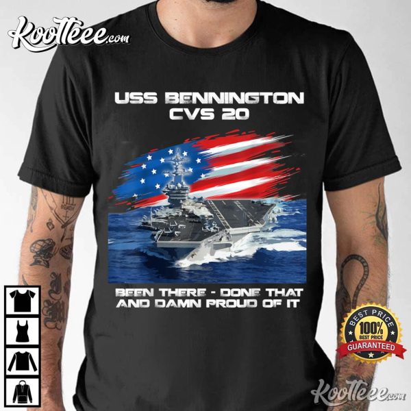 USS Bennington CVS 20 Aircraft Carrier Veteran USA Flag T-Shirt