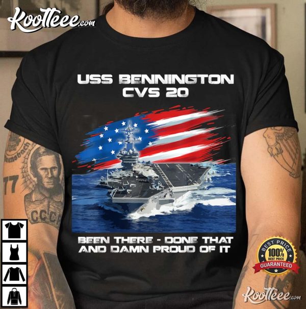 USS Bennington CVS 20 Aircraft Carrier Veteran USA Flag T-Shirt