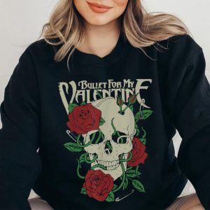 Valentine Gift For Couple Roses Skull Bullet T Shirt 1