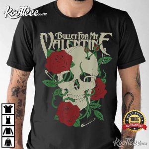 Valentine Gift For Couple Roses Skull Bullet T Shirt 2
