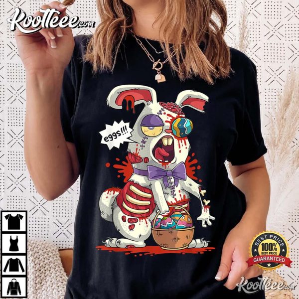 Zombie Easter Bunny Easter Egg Scary Easter Day T-Shirt