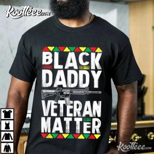 Mens Veteran Black Daddy Fathers Matter AR-15 Gun Rights African T-Shirt