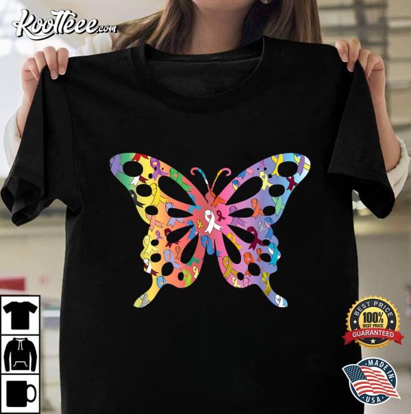 All Cancer Matters Butterfly All Ribbons T-Shirt