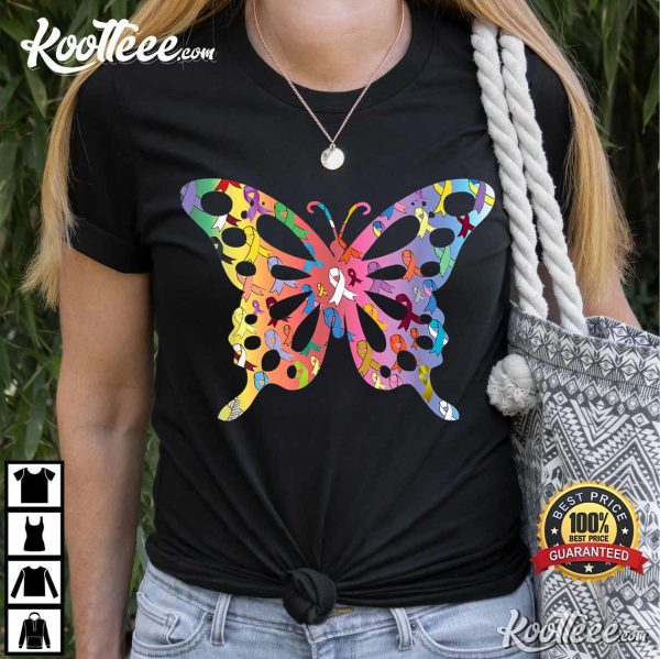 All Cancer Matters Butterfly All Ribbons T-Shirt