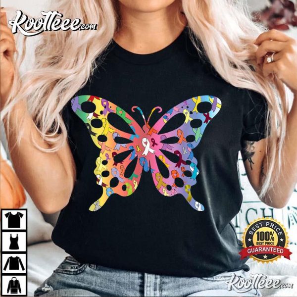 All Cancer Matters Butterfly All Ribbons T-Shirt