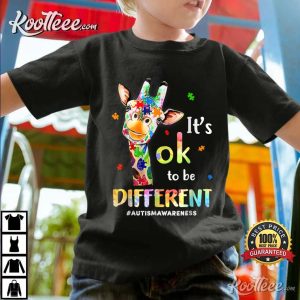 Autism Awareness Cute Giraffe Animals Be Differents T Shirt 3