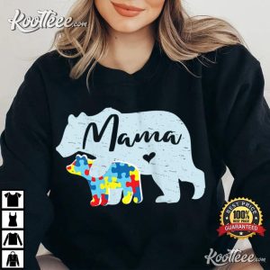 Autism Awareness Mama Bear Mom T Shirt 1