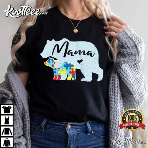 Autism Awareness Mama Bear Mom T Shirt 2