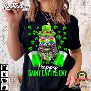 Beer Lover Happy Saint Catty's Day Cat St Patrick's Day T-Shirt Beer Lover Happy Saint Cattys Day Cat St Patricks Day T Shirt 4
