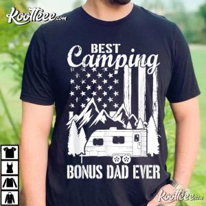 Best Camping Bonus Dad Ever American Flag T Shirt 2