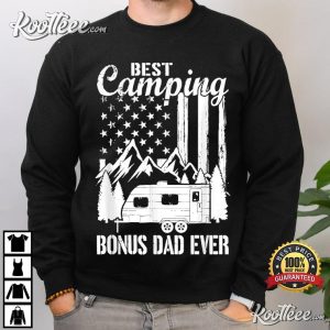Best Camping Bonus Dad Ever American Flag T Shirt 3