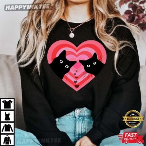 Black Cat Couple Valentine's Day Vintage T-Shirt Black Cat Couple Valentines Day Vintage T Shirt 1
