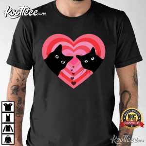 Black Cat Couple Valentine's Day Vintage T-Shirt Black Cat Couple Valentines Day Vintage T Shirt 2