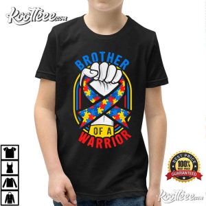 Brother Of A Warrior Autism Awareness Matching T Shirt 2