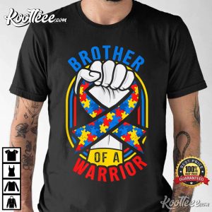 Brother Of A Warrior Autism Awareness Matching T Shirt 3