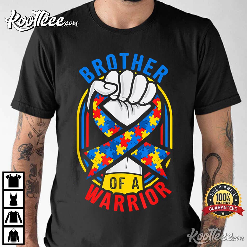 Brother Of A Warrior Autism Awareness Matching T-Shirt