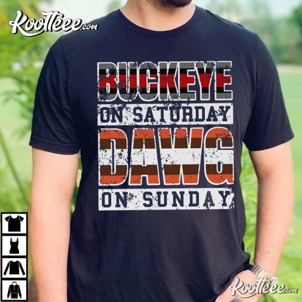 Buckeye On Saturday Dawg Pound On Ohio State Buckeyes T-Shirt