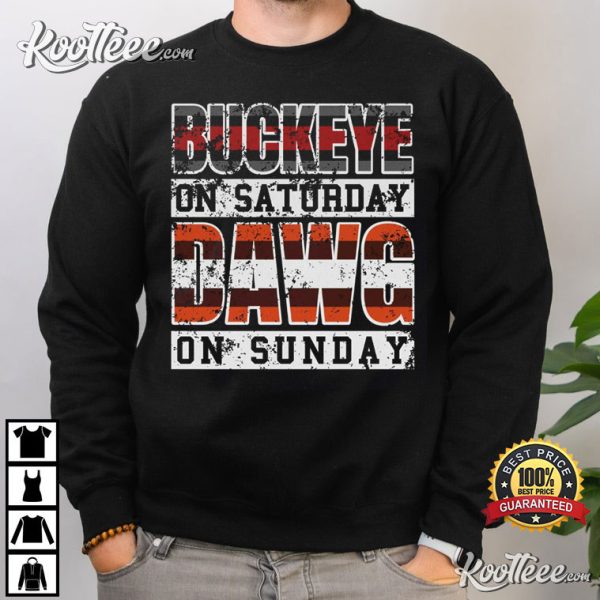 Buckeye On Saturday Dawg Pound On Ohio State Buckeyes T-Shirt