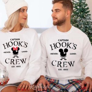 Captain Hook's Pirate Crew Est 1802 Couples Shirts Captain Hooks Pirate Crew Est 1802 Couples Shirts 1