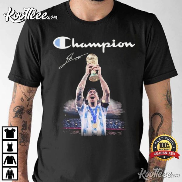 Champion Lionel Messi Argentina Signature T-Shirt