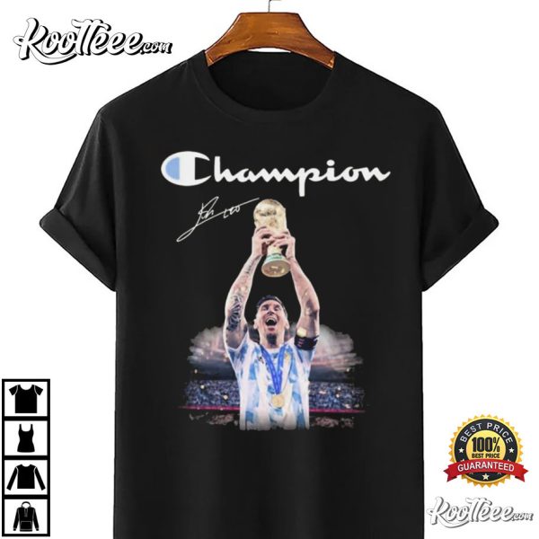 Champion Lionel Messi Argentina Signature T-Shirt