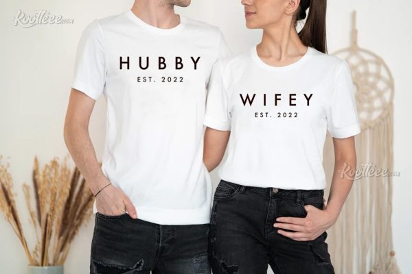 Customized Hubby & Wifey Wedding Gift Couples Shirts