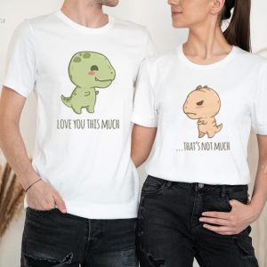 Funny Cute T-Rex Matching Couples Shirts