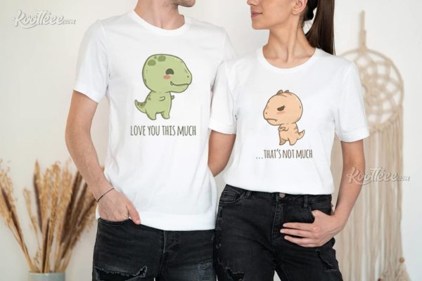 Funny Cute T-Rex Matching Couples Shirts