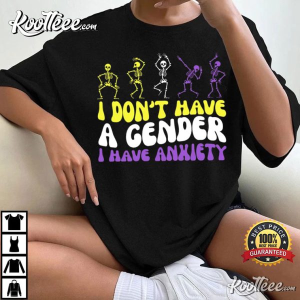 Funny Nonbinary Enby Pride Gender Skeletons T-Shirt