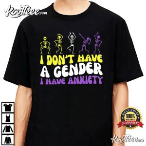 Funny Nonbinary Enby Pride Gender Skeletons T Shirt 3
