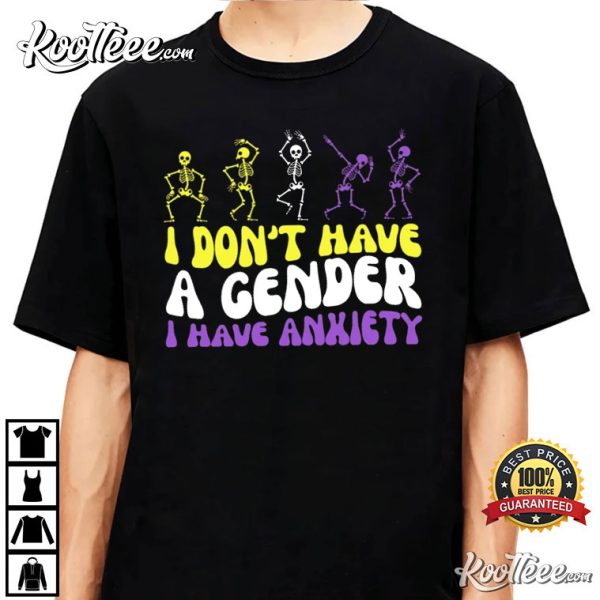 Funny Nonbinary Enby Pride Gender Skeletons T-Shirt